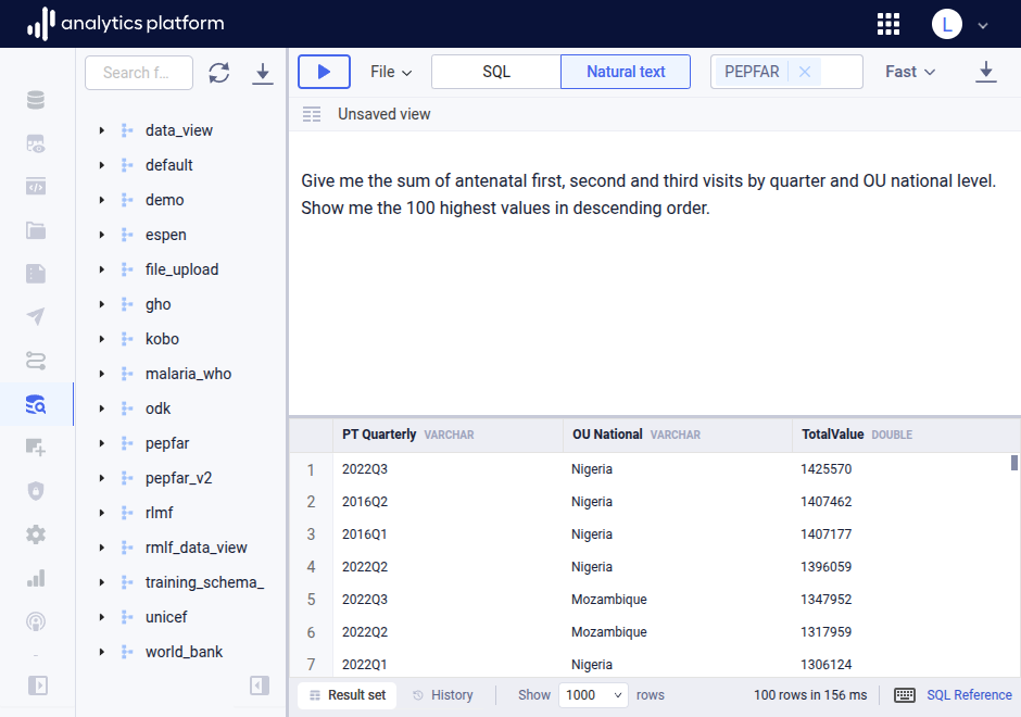 Data browser phrase expansion natural text