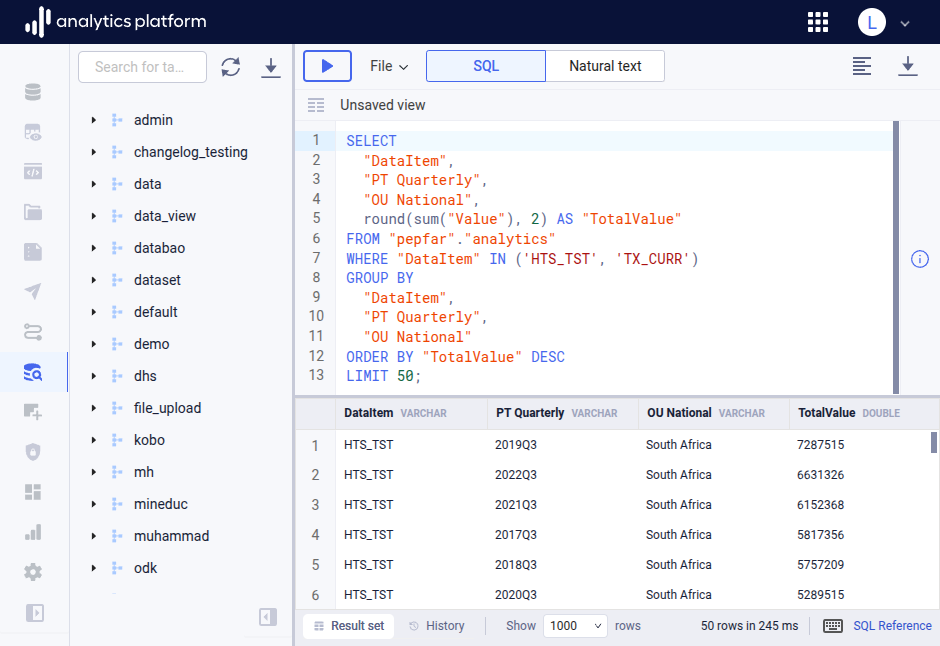 Semantic phrase search SQL