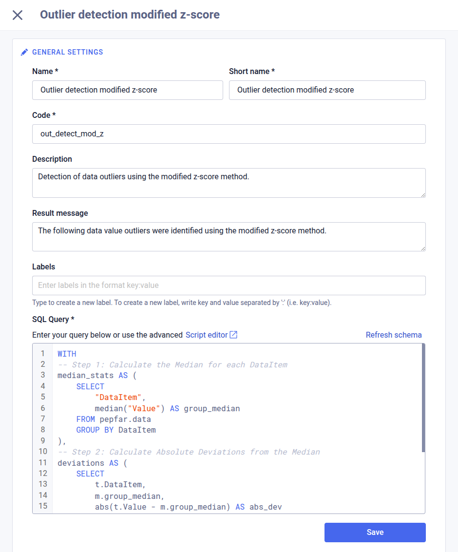 Create data quality check