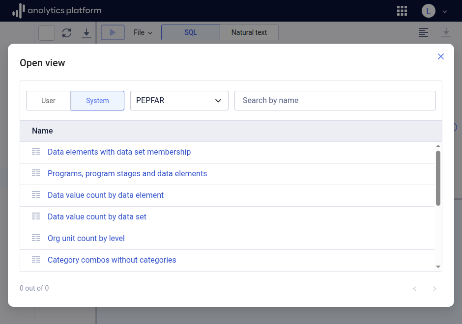 Data browser system views