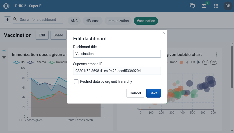 Super BI edit dashboard